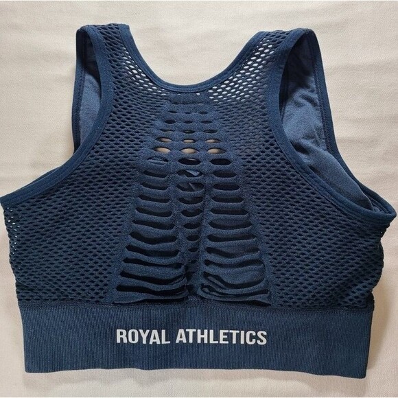 Royal Athletics Align Bra Blue Mesh Racerback Small NWT Workout Fitness - Picture 2 of 3